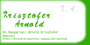 krisztofer arnold business card